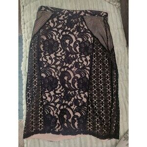 Women's Mossimo Goth Lace Pencil Skirt with Steel Zipper Size M